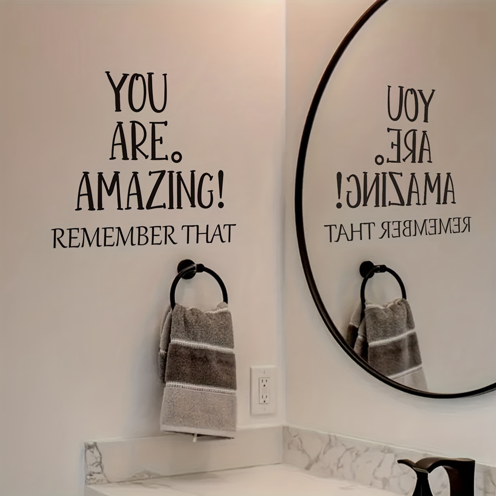 Image of 1pc Creative Vinyl Wall Sticker, Inspirational Quotes Print, Self-adhesive Wall Sticker For Bedroom, Entryway, Living Room, Porch, Home Decoration