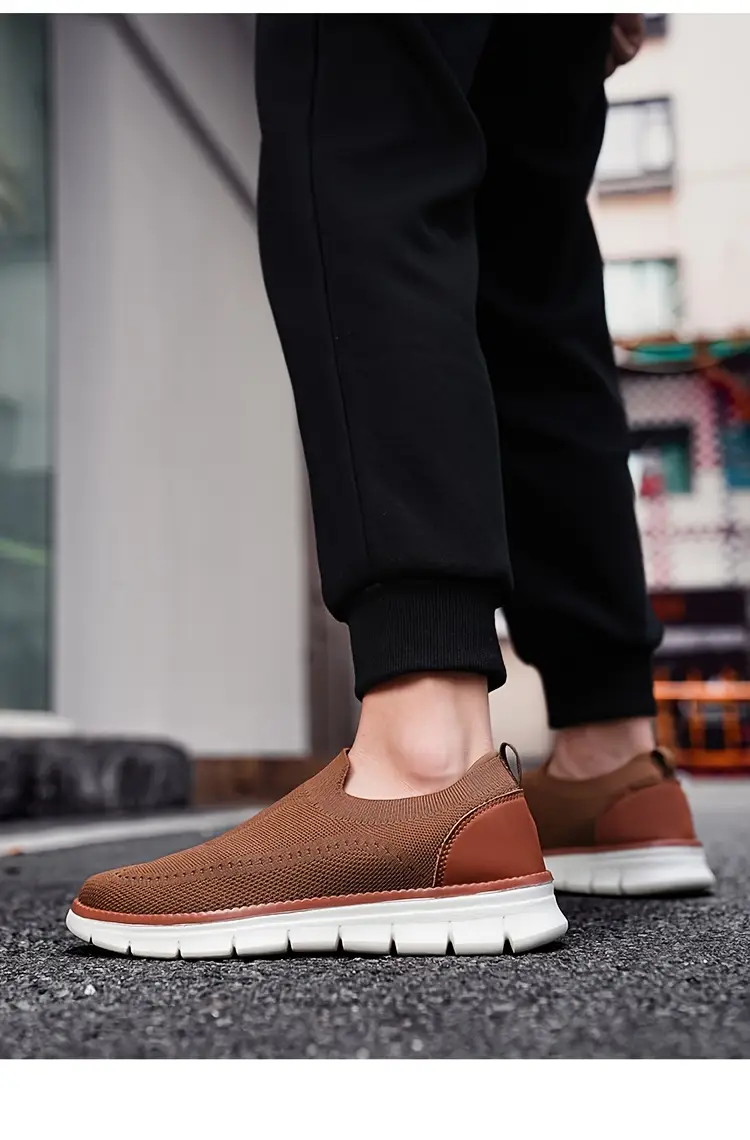 mens solid color slip on breathable sock shoes comfy non slip casual durable eva shoes mens footwear details 3
