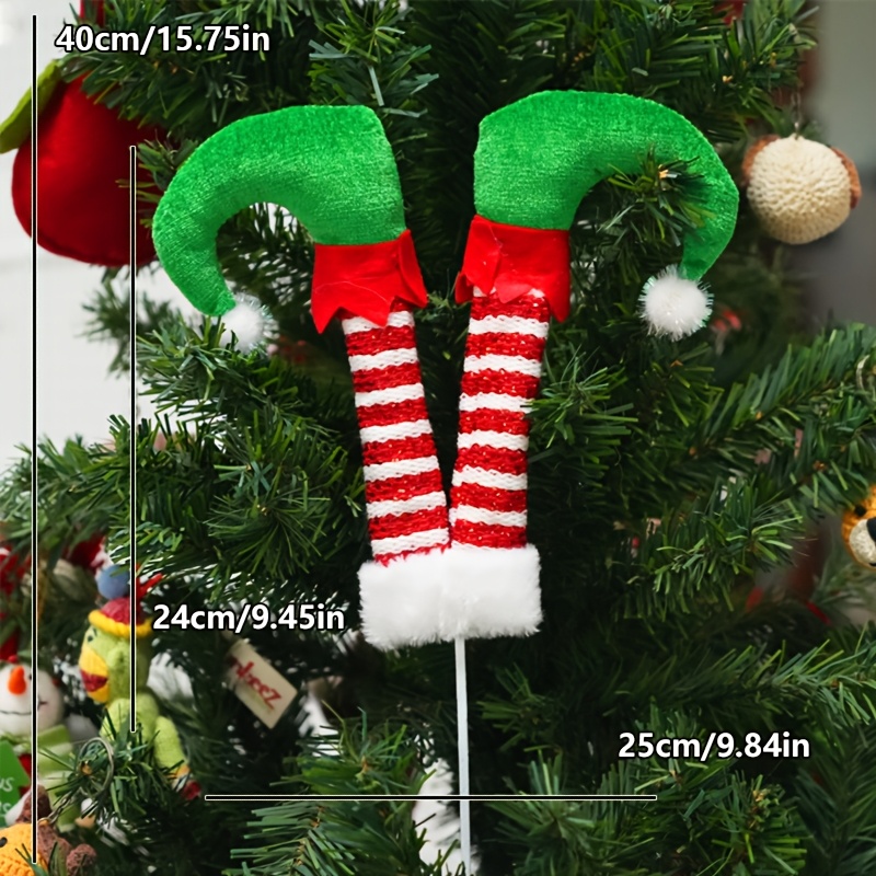 TEMU Ramo per piedi di elfo natalizio, ornamento per festiva, decorazione da appendere all'albero di Natale, decorazione per composizioni in vasi,