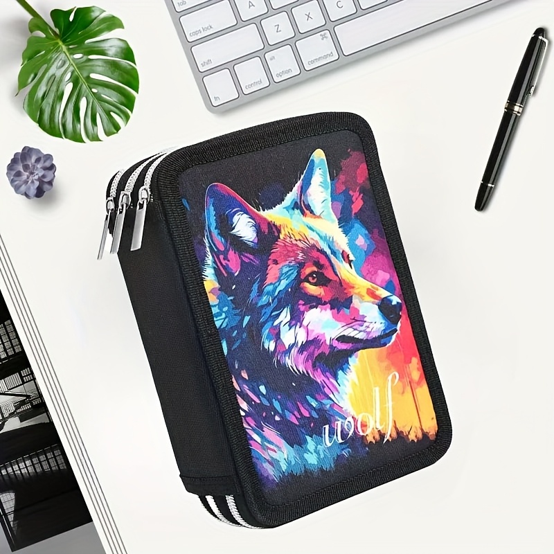 Image of New Oxford Cloth Pencil Case, 48-hole Pencil Bag, Elastic Band, Suitable For Art And Painting, Student Office Storage, Used As Gifts