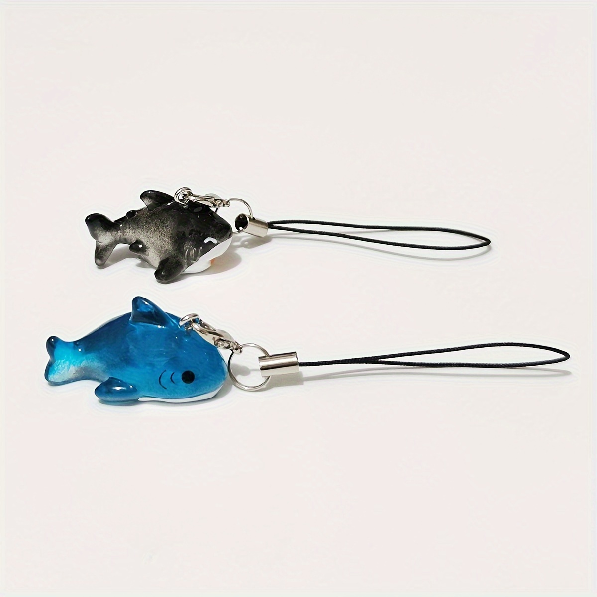 

1pc/2pcs Mini Cute Resin Shark Mobile Phone Lanyard Fashion Blue And Mobile Phone Decoration Pendant