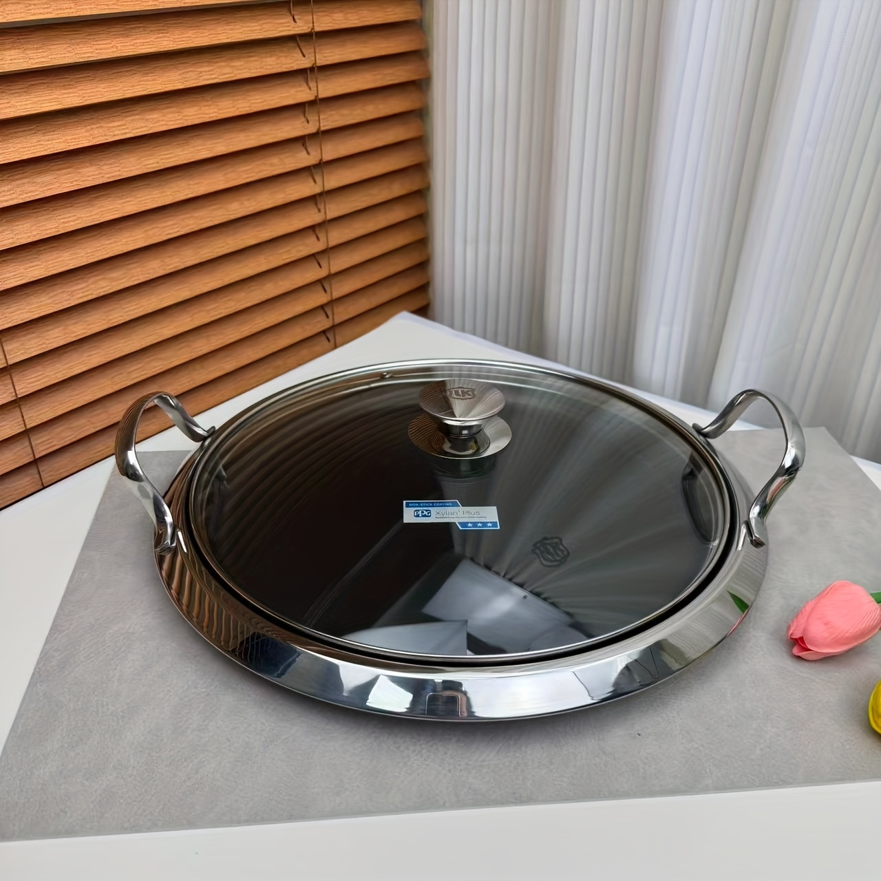 30cm Large Stainless Steel With Lid - Versatile Pancake & Steak Pan, Dishwasher Safe, Durable Cookware For Home Kitchen, Versatile |sleek |ergonomic Grip