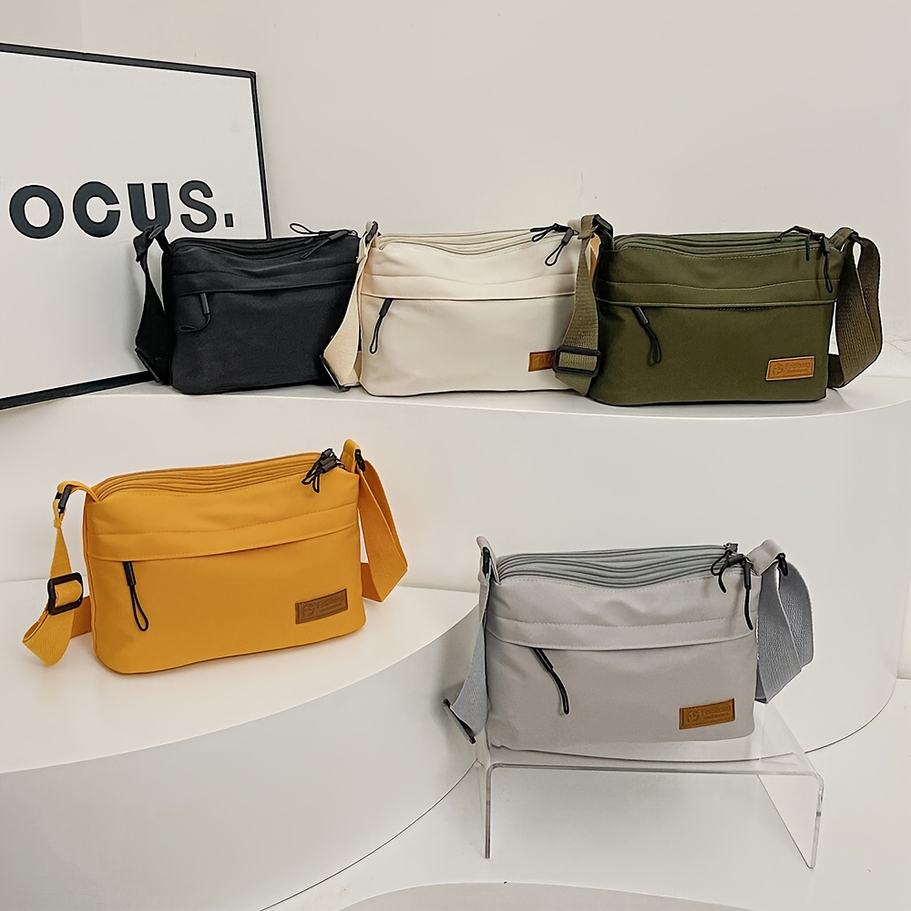 Minimalist Daily Commute Crossbody Purse With Multi Zipper Pockets_voghion.com