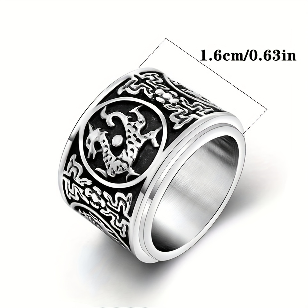 a stylish punk   hip hop trendy   304 stainless steel mens ring suitable for everyday wear Product details 1