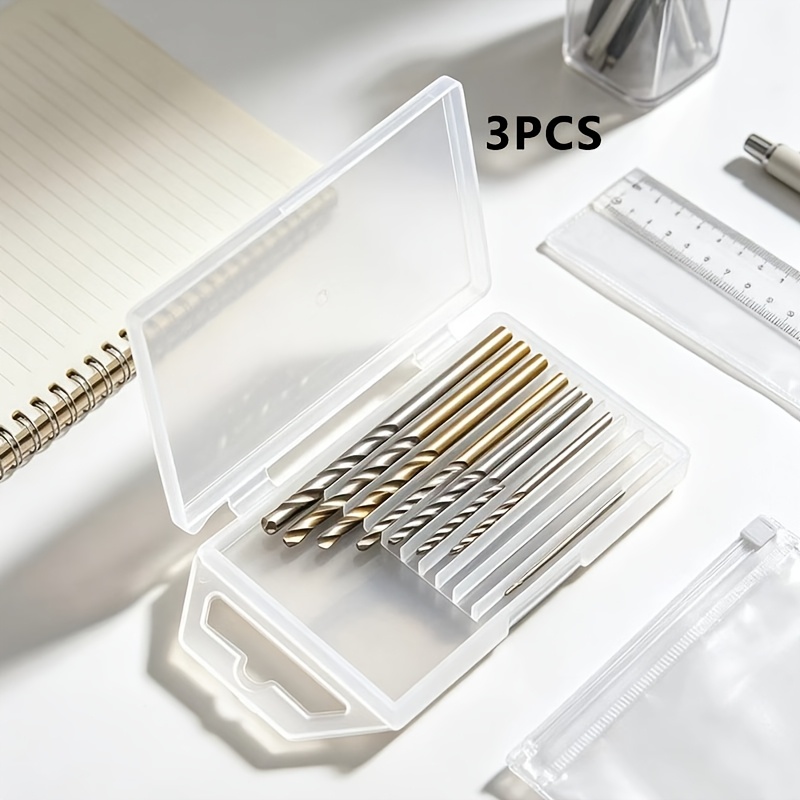 TEMU 3pcs Transparent Pp Storage Boxes, Sturdy And Durable, With Integrated And Built-in Snap Fasteners For Easy Stacking And Storage, Suitable For