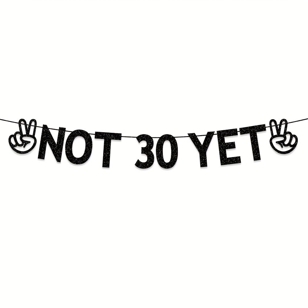 I AM 29+1 Banner - 30th Birthday Party Decor, Funny Gag Sign, Black Glitter Paper Photo Prop