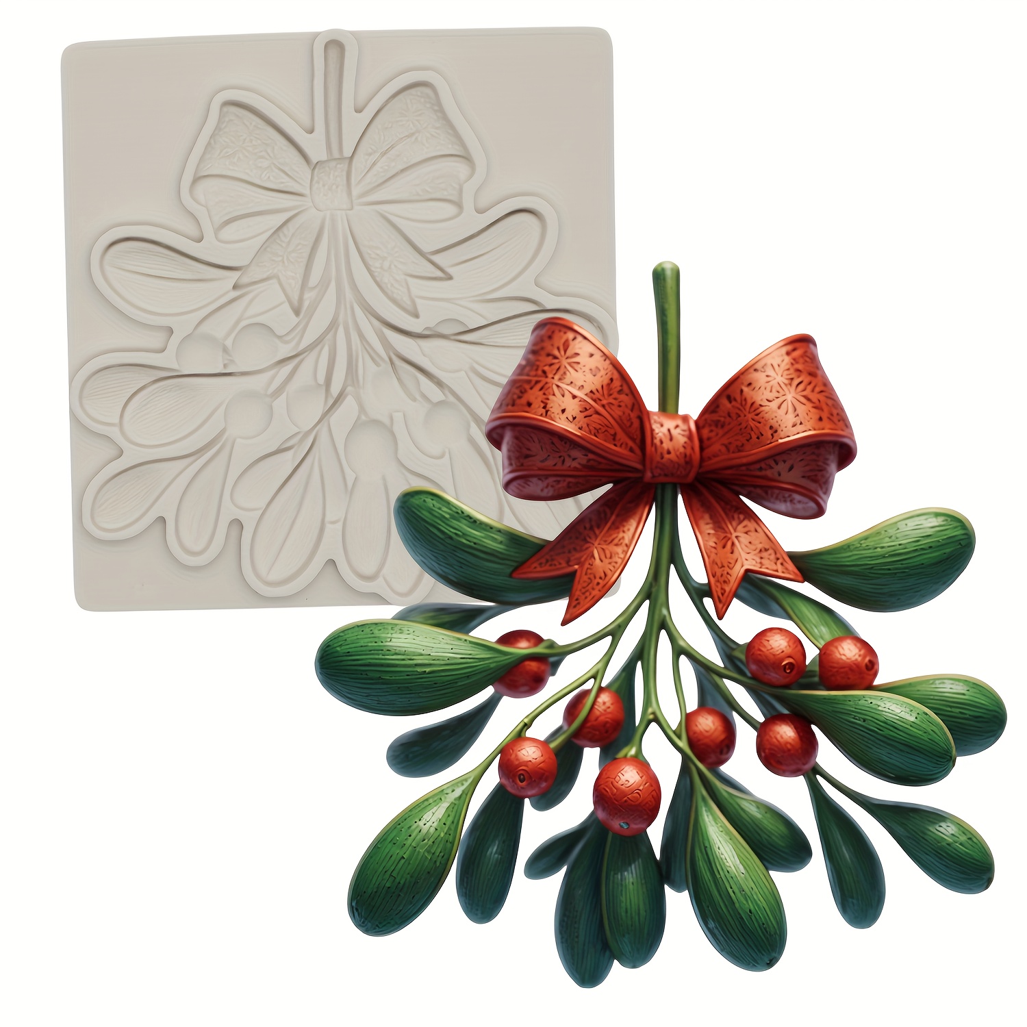 TEMU Molde de resina epoxi de silicona navideño para crear tu regalo de bricolaje, reutilizable, artículo de bricolaje