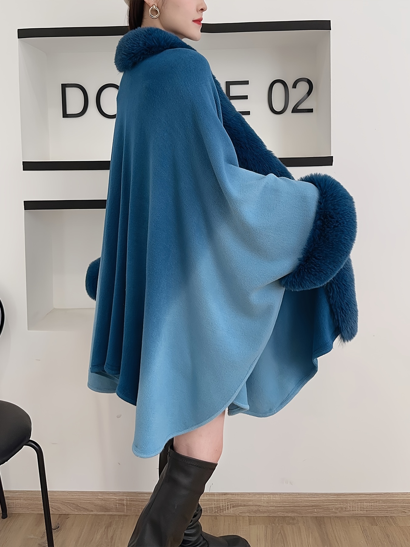 Fur Poncho Poncho Wrap Coat Women's Winter Rabbit Fur Cape Style