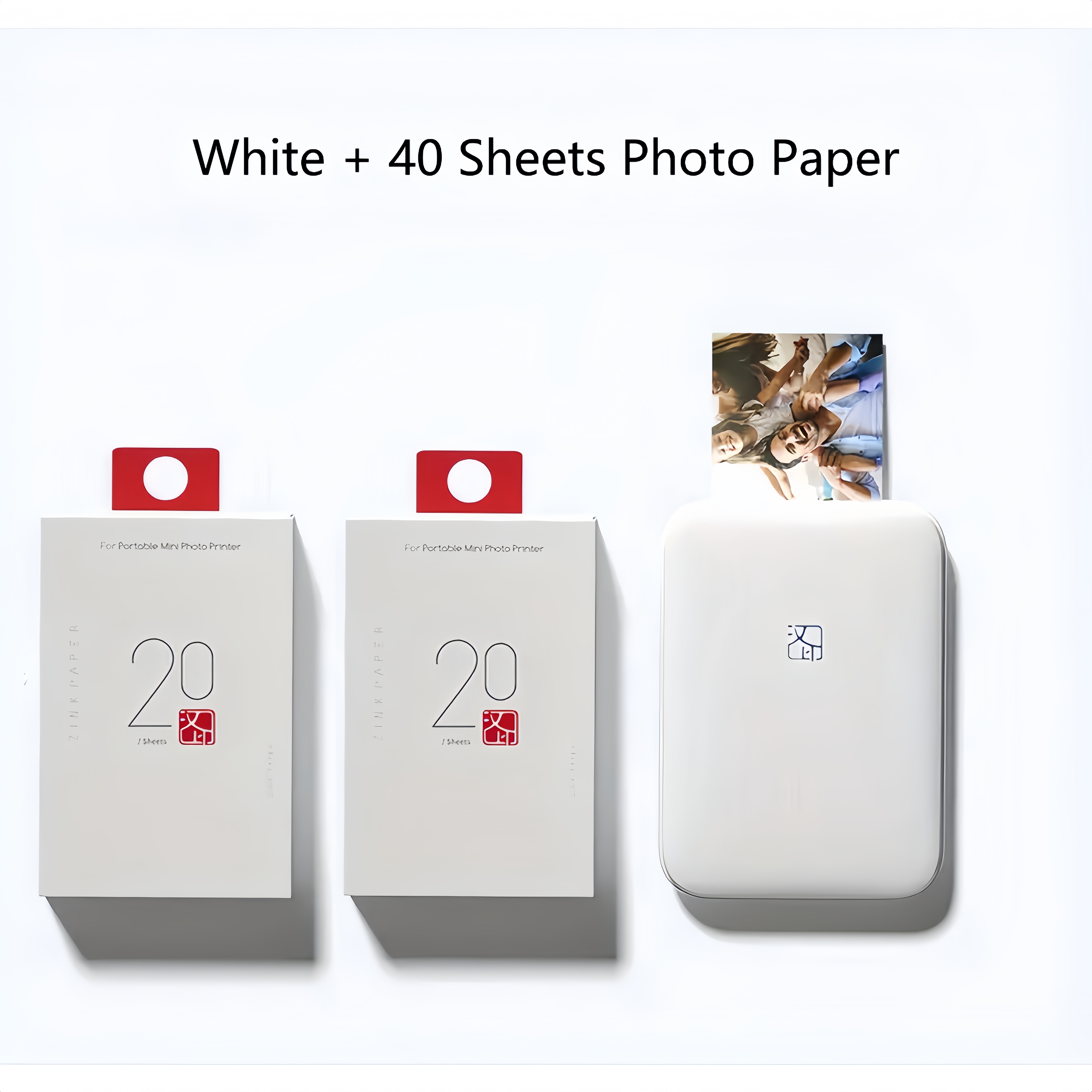 Hprt Mt53 Mini Photo Printer - Portable Wireless Wireless Sticker Printer For Iphone And - Includes 5 Sheets Of 2x3" Adhesive Photos