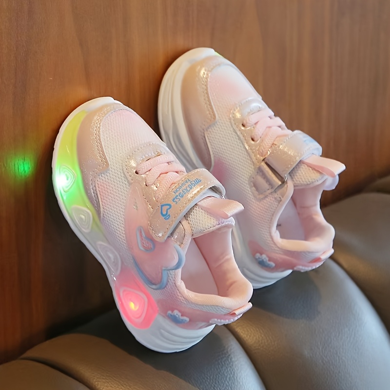 glow in dark kids' sports shoes boys girls new led light Temu