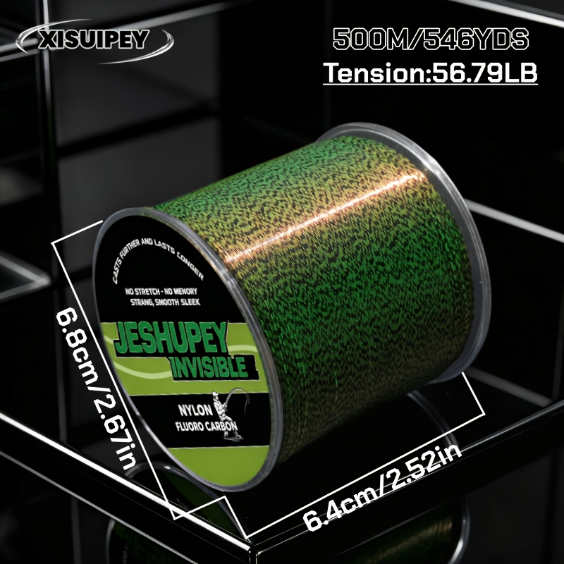 TEMU 500m High-tensile Fluorocarbon Fishing Line, Original Invisible Fishing Line, 500m , Wear-resistant, , Universal Line For , Carp And Large Fish