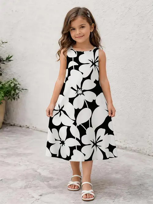 black and white girls dress KiKi Kids USA Little Girls Black White Dull Satin Lace Tulle Overlaid Flower Girl Dress, Size: 6