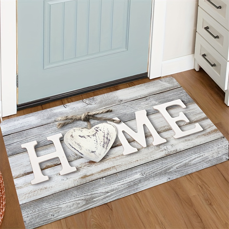 

Stylish Doormat With English Letters - Soft, Washable, Non-slip Rug For Front Door, Entrance, Living Room, Bedroom - Vintage Home Decor, 100% Polyester, Rectangle