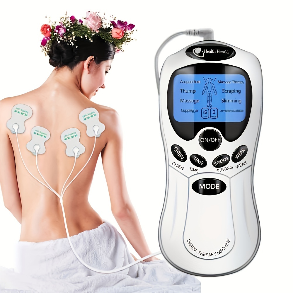8 Modes Electronic Portable Handheld Pulse Massager Muscle Stimulator  Rechargeable Meridian Pain Relief Electro Therapy Machine for Home 