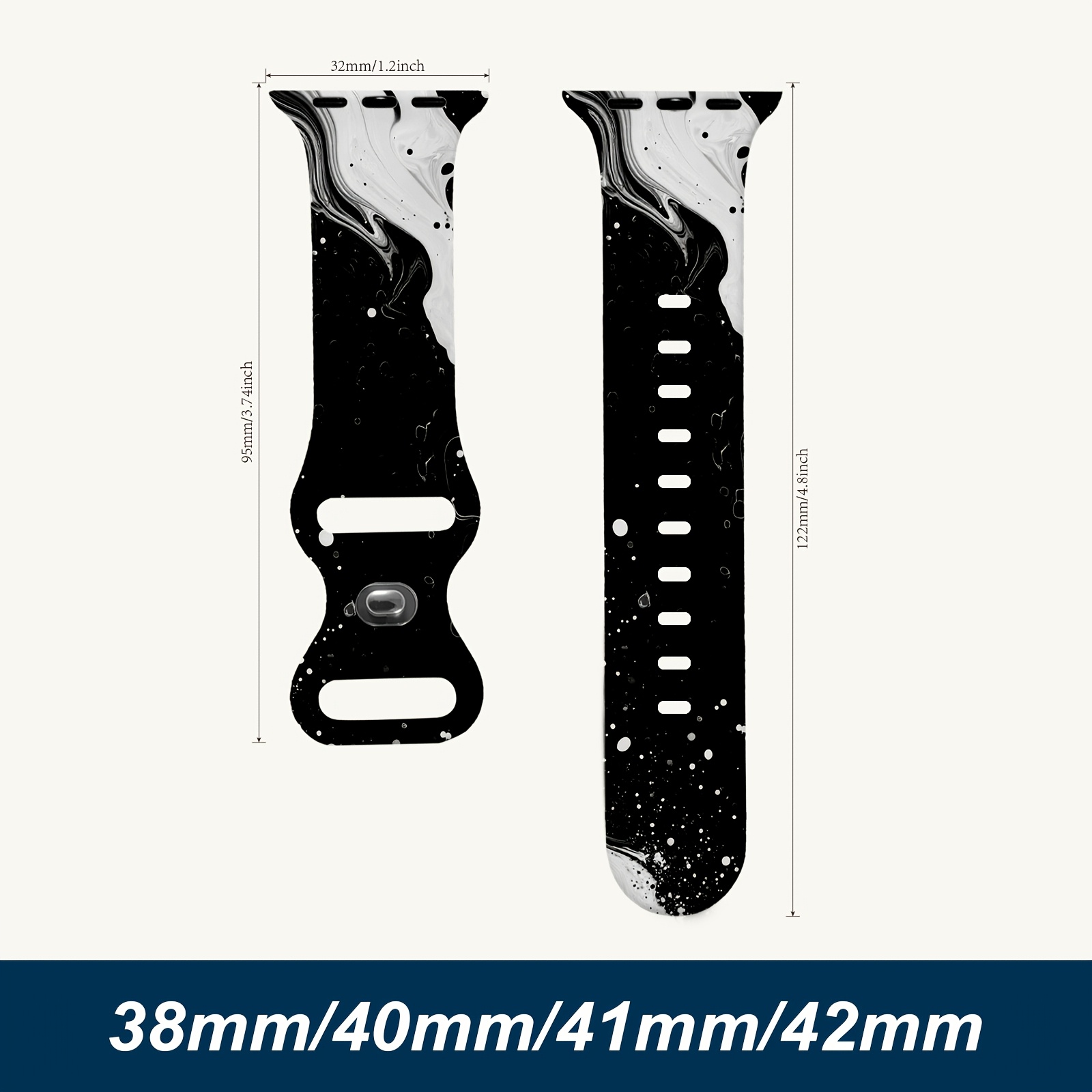 TEMU Women's Se1/2 For Iwatch Strap Suitable For Watch, Silicone Band For S10 /5/6/7/ 38/40/41/42mm Smartwatches. Cute Patterns, For Bands For Series