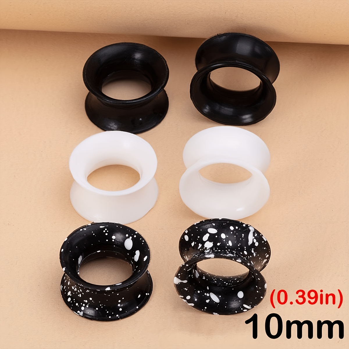 6pcs Silicone Ear Piercing Kit, Ear Studs And Piercing Tubes, With Double Trumpet Mouth Piercing Jewelry, Optional