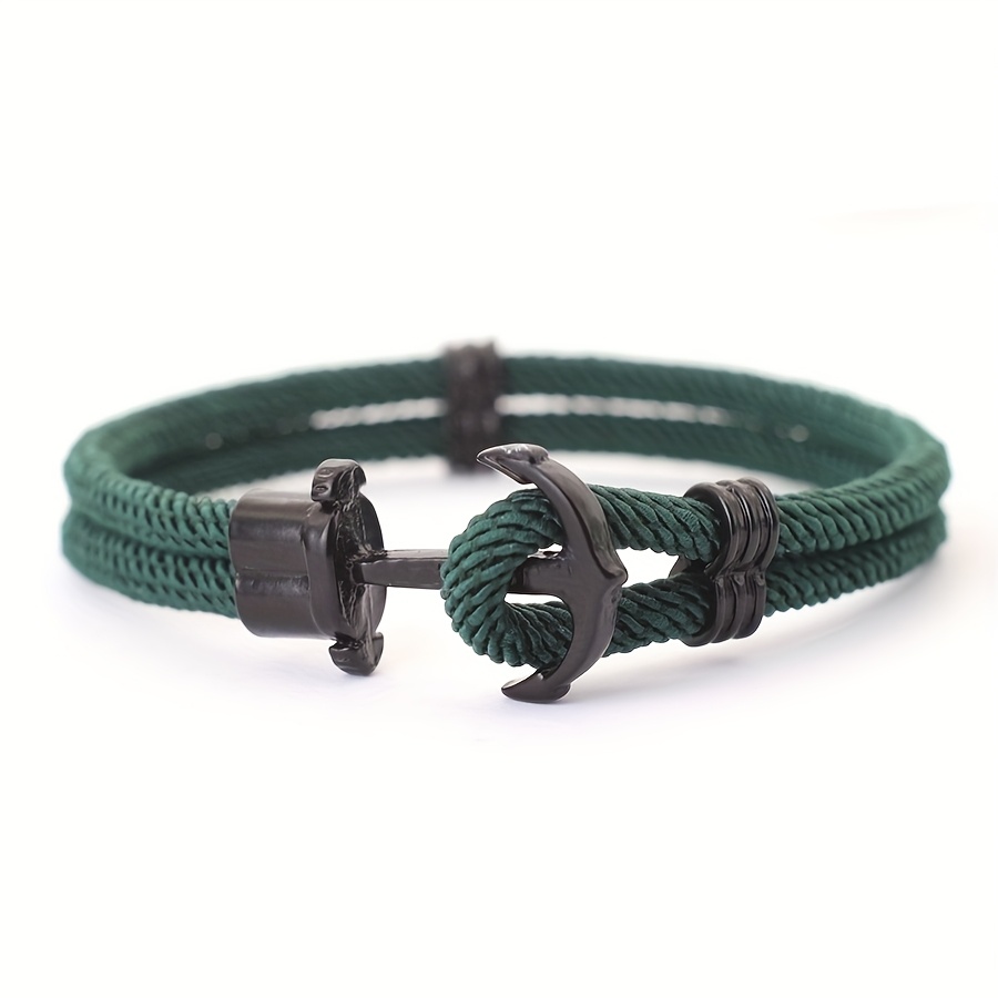 TEMU 1 pulsera de con negra para hombre, estilo personalidad