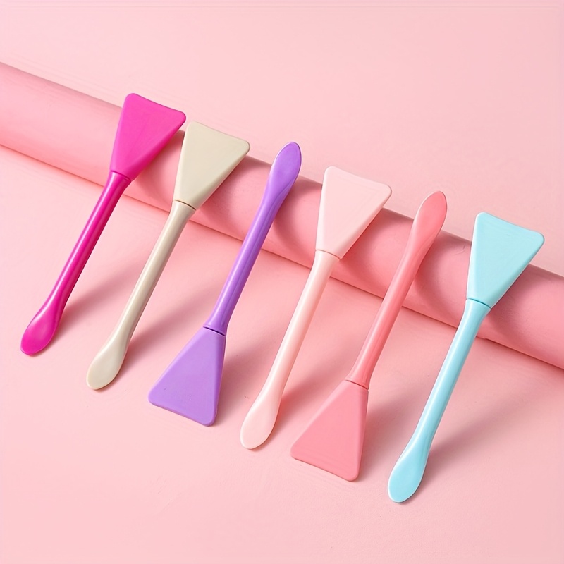 Image of 6pcs Dual-end Silicone Dual-use Mask Brushes Dual-end Soft Makeup Mixing Brushes Easy-to-clean Multifunctional Resin Epoxy Resin Liquid Paint Jewelry Making Tools