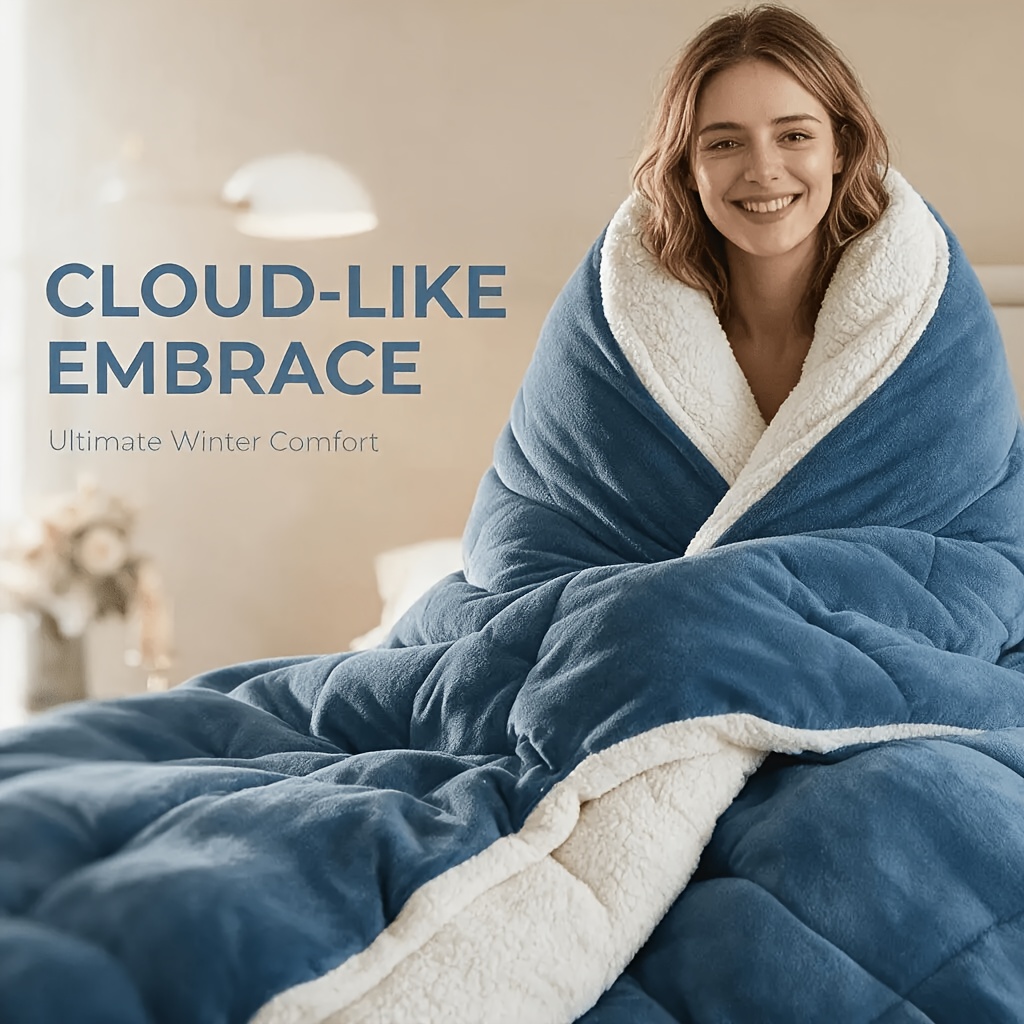 TEMU Couette d'hiver épaisse pour températures extrêmement froides - Ultra chaude en cristalline, anti-statique et confortable, literie de luxe style
