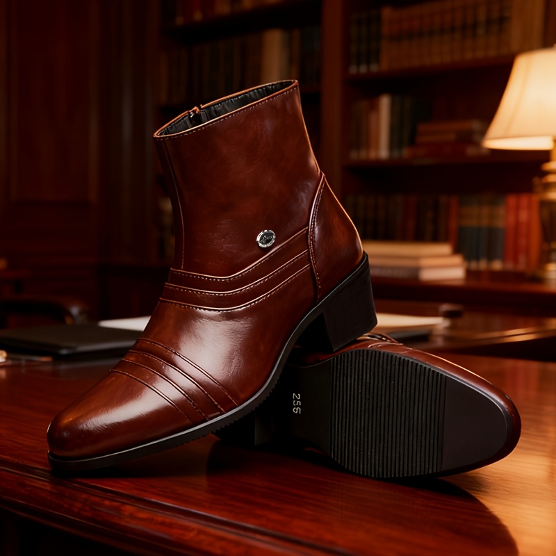 item picture high quality mens chelsea boots high top pointed toe boots european and   mens high heel ankle boots plus size dress boots casual boots casual business boots