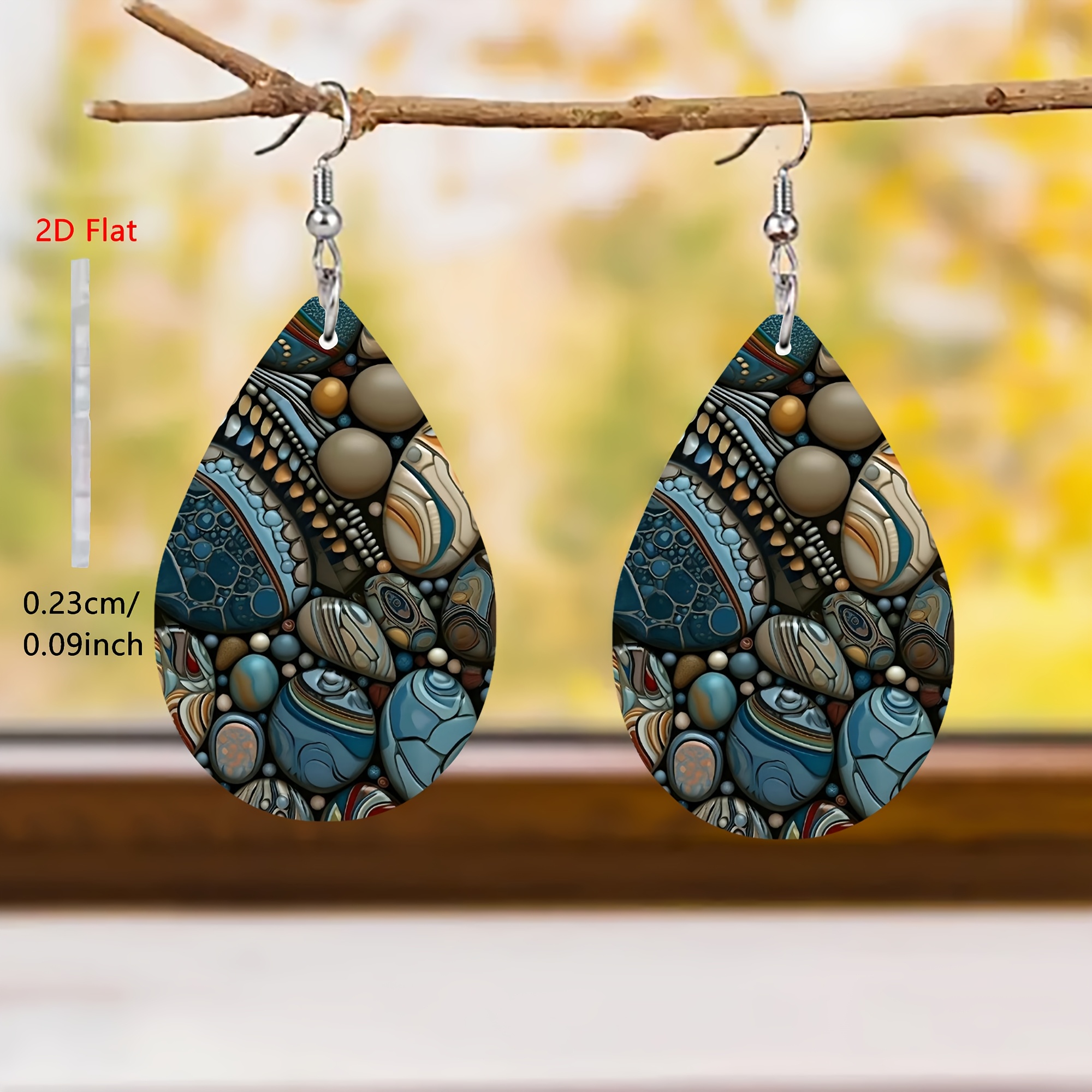 Bohemian Style Synthetic August Birthstone Teardrop Earrings
