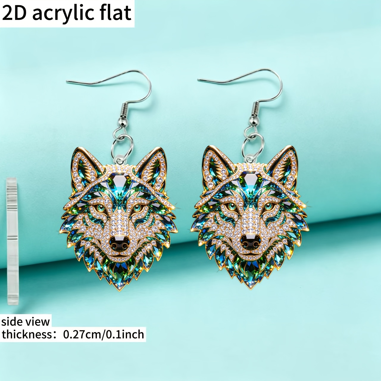 Women's Fierce Wolf Head Pattern Drop Earrings