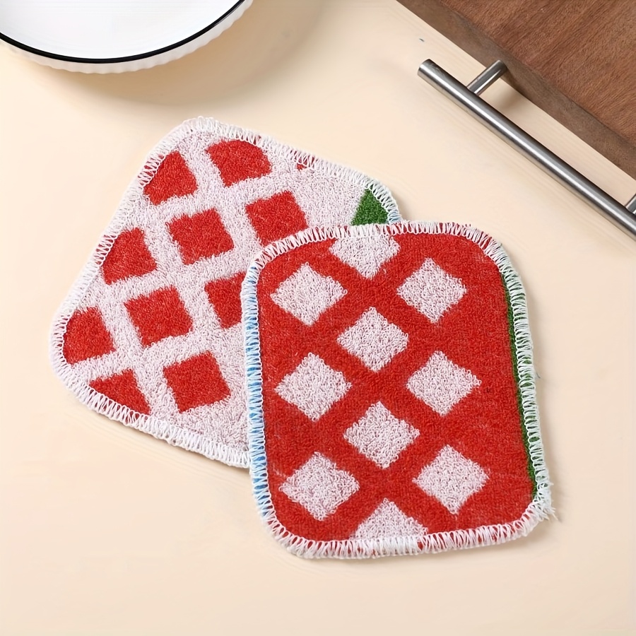 bohemian plaid dish cloth heavy duty multi color cleaning cloth suitable for dishes countertops floors hand wash only rectangular scouring pad Product details 6
