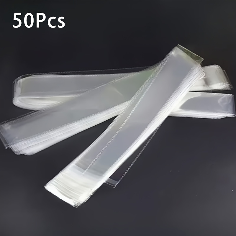 TEMU 50pcs Clear Self-sealing Cellophane Bags - Durable Transparent Opp Plastic With Adhesive Seal For Jewelry, Gifts, Placemats, Incense, And More -