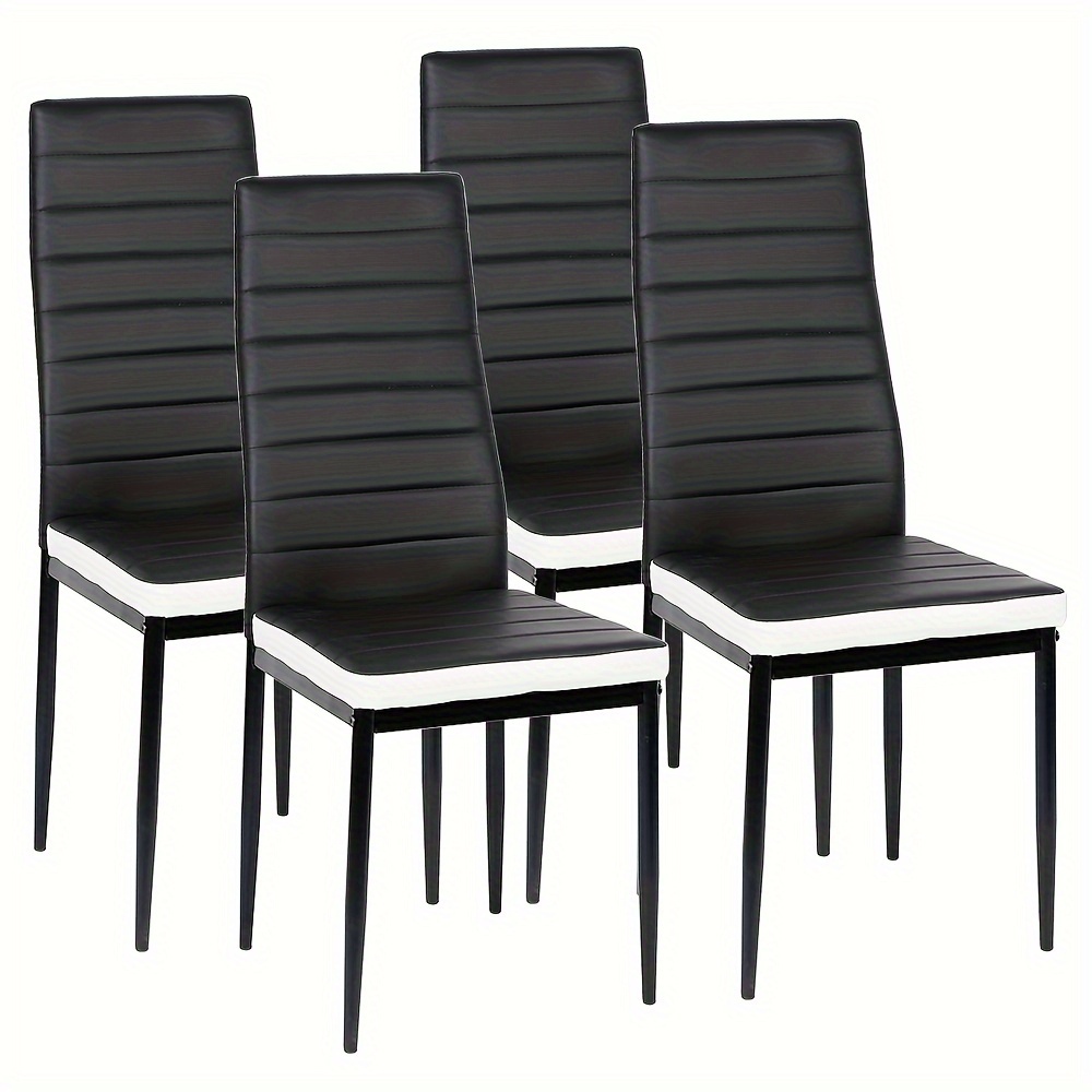 4pcs Commercial-Grade PU Leather Chairs | High Back Ergonomic Design with Metal Legs & Soft Padding | Heavy-Duty for Restaurant/Kitchen/Office (Easy to Clean), Restaurant Seating, Office Furniture, Contemporary Furniture, Modern Design, Durable Construction, Stackable Chairs, Ergonomic Seating, Home Office, Business Owners