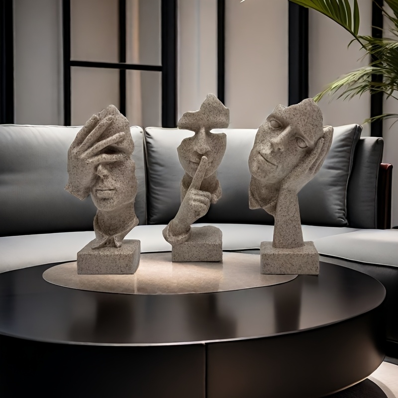 3pcs spring new abstract art wine cabinet decoration     living room tv cabinet office   sculpture valentines day gift decoration details 5
