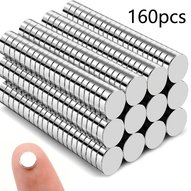 TEMU Refrigerator Magnets, Neodymium Magnets 8ร2mm, 160-pcs, Small Round Mini Magnets, Bulk Pack, Suitable For Refrigerators, Office, Kitchen, Home