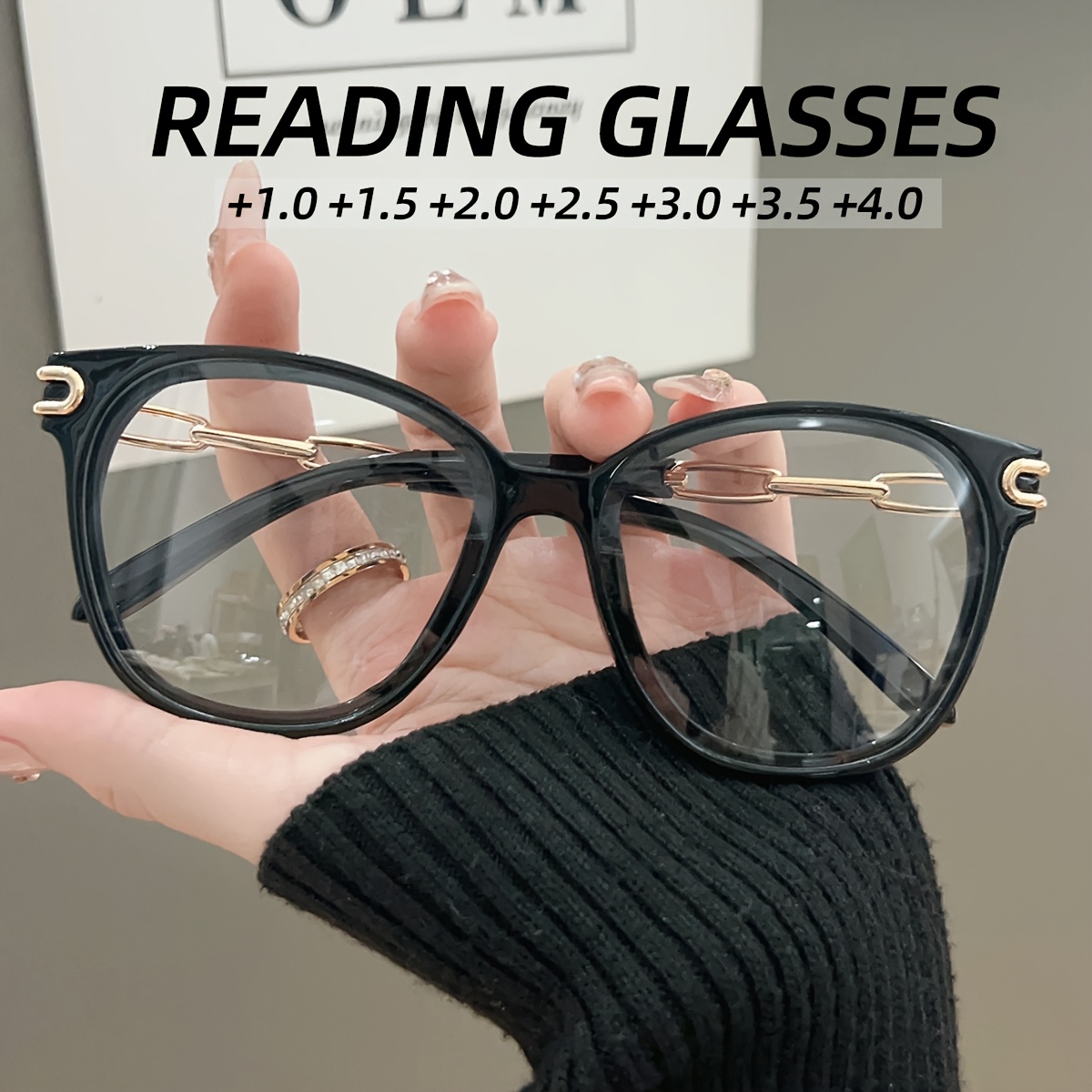 1 classic frame womens reading glasses black - Temu Ghana display picture 3