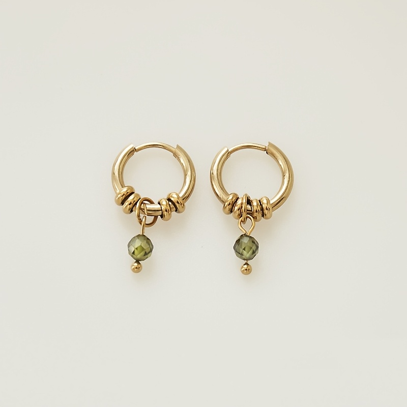TEMU Une paire de boucles d'oreilles pour femmes avec pendentifs et anneaux en acier inoxydable , simples et mignonnes, adaptées pour un usage et les