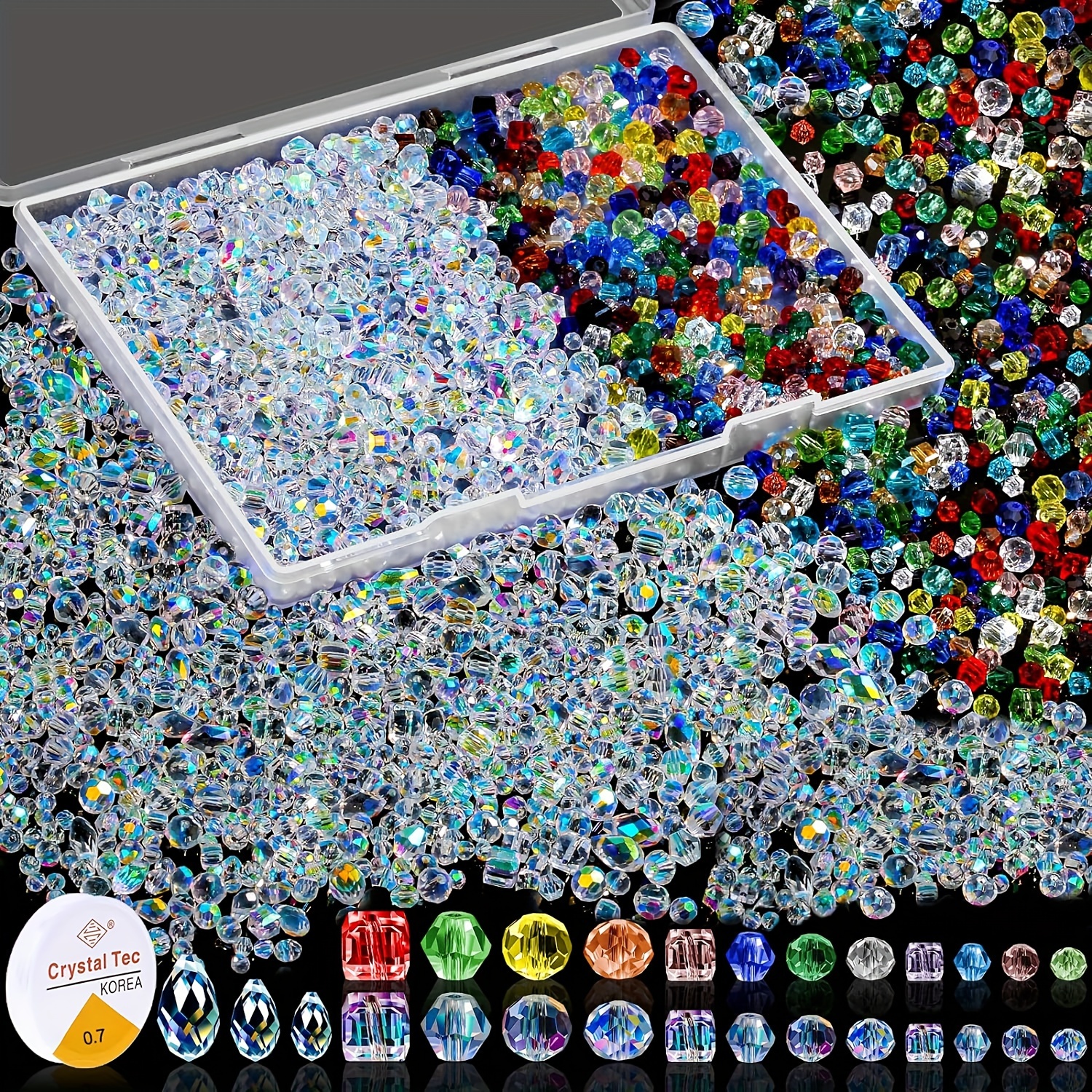 

1401pcs Glass Beads For Bracelets - Colorful Beads With Loose Beads Sparkly Beads Hole Drilled Diy For Bracelets Craft Earrings Jewelry Making Supplies