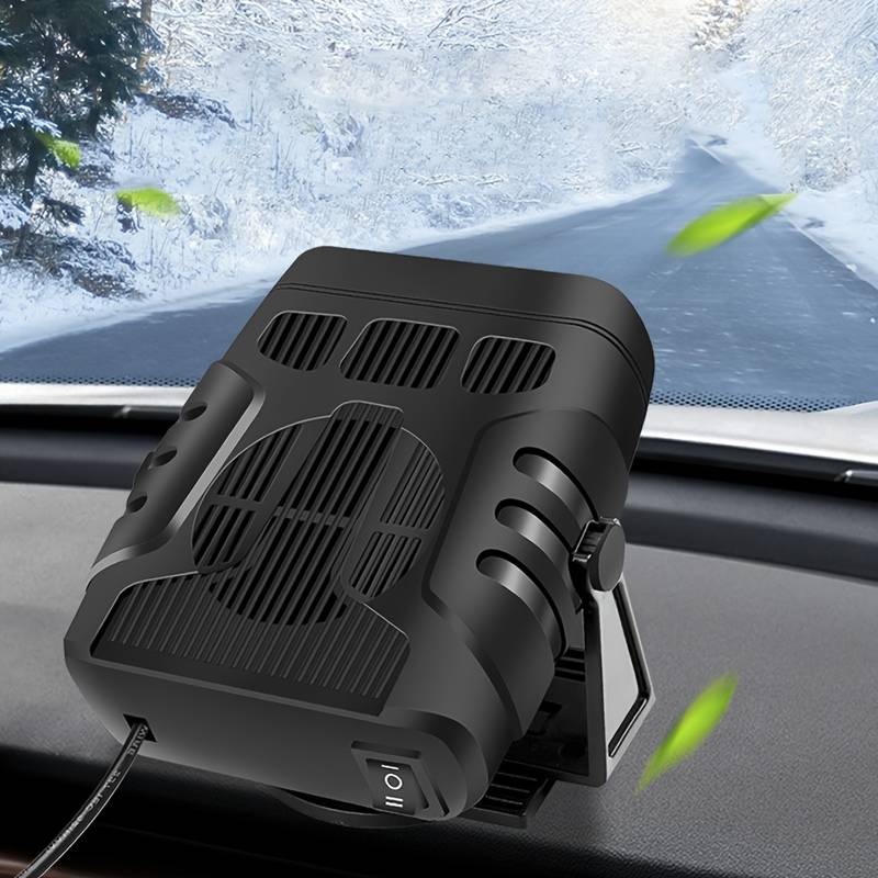 Chauffage De Voiture 12V Portable – Dégivreur Et Ventilateur 2 En 1, Base Orientable 180°, Pour Pare-brise Et Habitacle – Puissance 150W