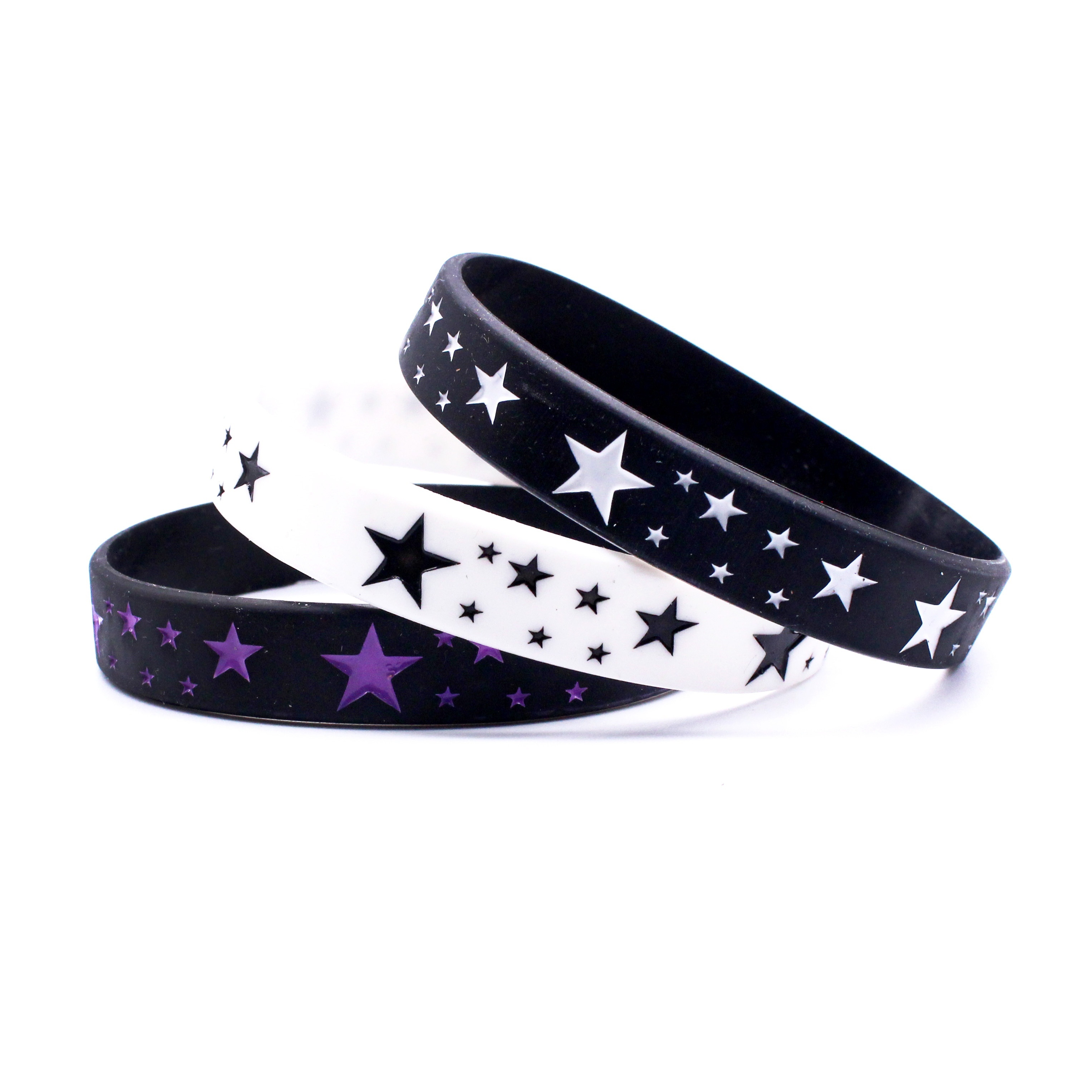 Image of 3pcs Pentagram Bracelet Black And White Matching Silicone Bracelet Bracelet Sports Bracelet Inspirational Bracelet Bracelet