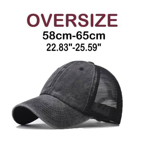 oversize xxl baseball hats for men and women washed black large hats for big head