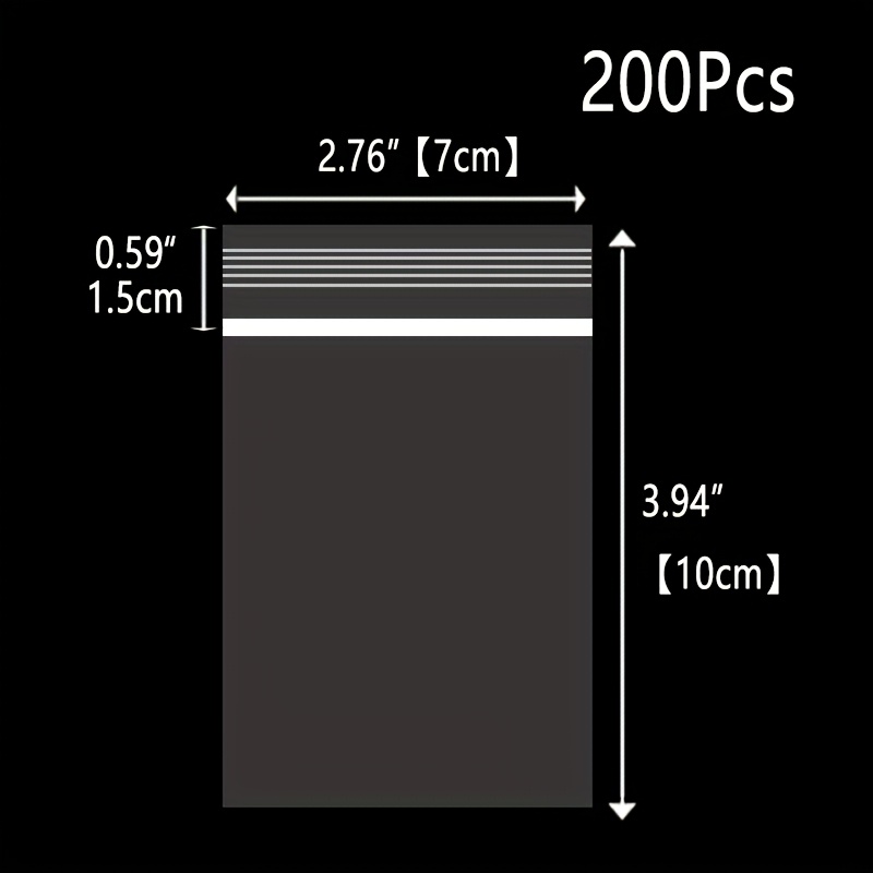 TEMU 200 Sacs d'Emballage en Plastique Grands et Petits, de 4 cm à 30 cm, Scellé Réutilisable Multi-Spécifications, Double Épaisseur 0,062 mm, Sac en