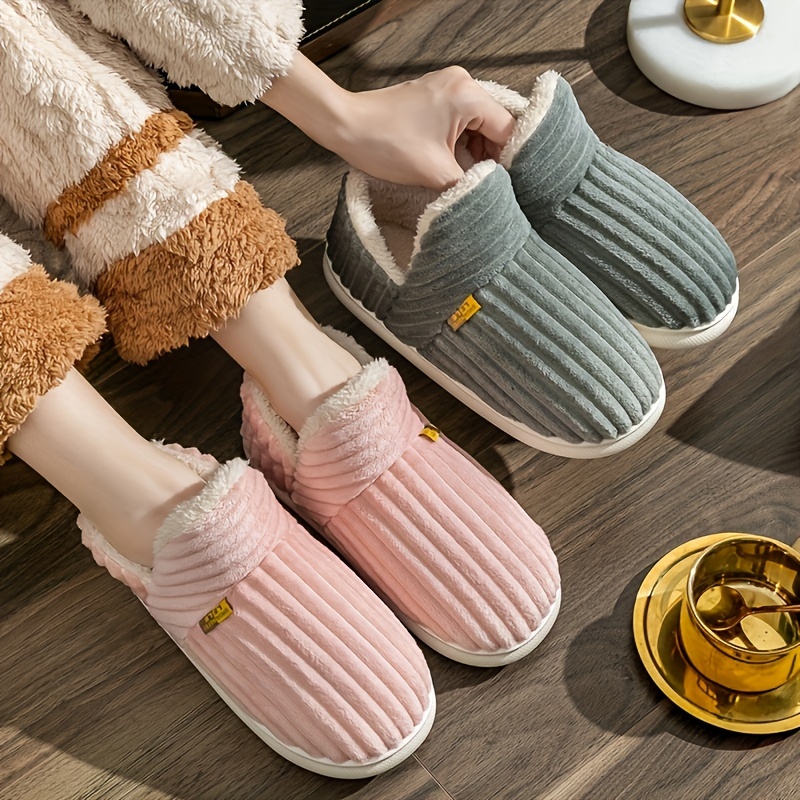 

Winter -on Slippers For Women - Casual Solid Indoor Shoes With Warm Fabric Lining, Eva Sole, Use, European Special Collection