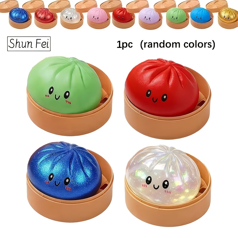 shui fei kids multi item party favor packs 1pc random color cute soft bun relax ball kids dumpling soft toy sensory toy squeeze dough relax ball soft fidget toy elastic squeeze stress ball   kids multi item party favor packs