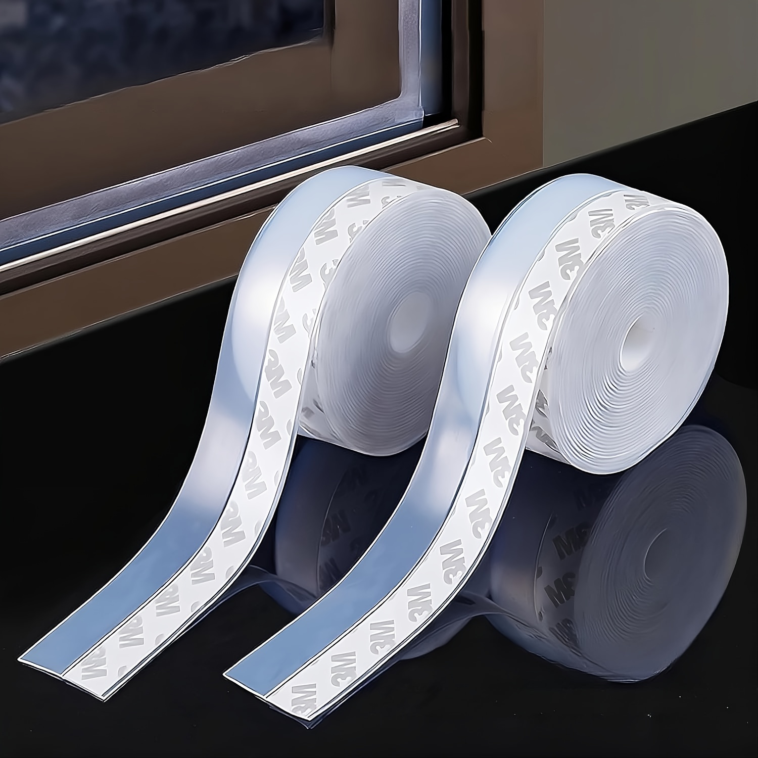 

2pcs Waterproof Pvc Caulk Tape Strip For Doors, Windproof And Dustproof Self-adhesive Sealing Tape, Insect-proof, Anti-noise Door And Window Shower Glass Gap Adhesive Sealant Strip.