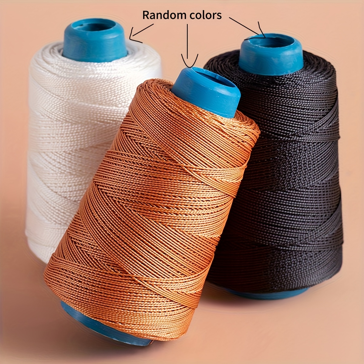 3er-Packung Zufälliger Nähgarn, Strapazierfähiges, Starkes Nylon Leder Nähgarn, Wachsgefärbtes Garn für…: retailer-supplied image