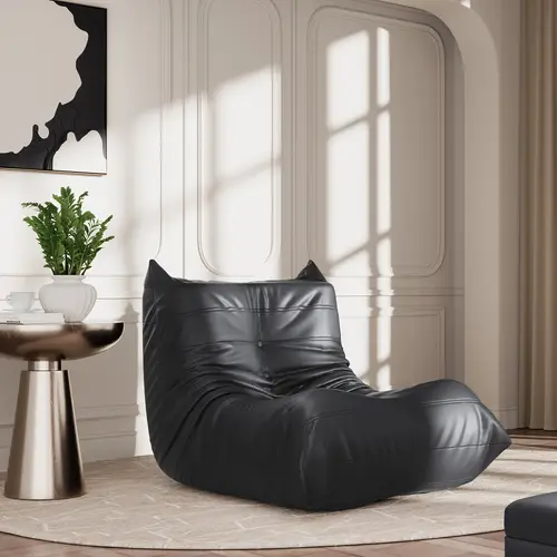 single modern comfy bean bag chair chair lazy floor sofa couch soft pu leather armless lounge sofa for living room bedroom balcony office relaxation experience