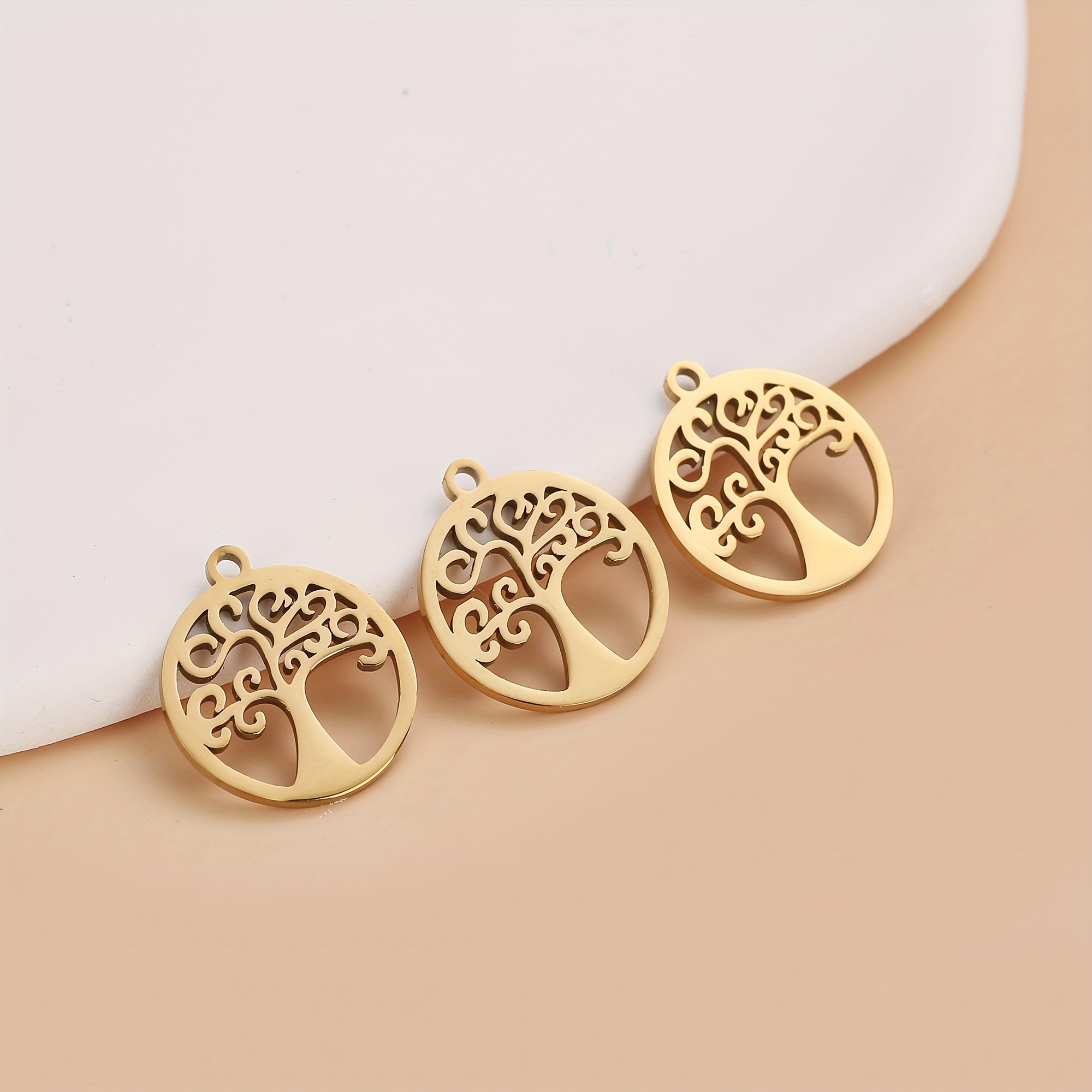 E-shop Set mit 3 304 Edelstahl Anhänger Zusätze, Böhmische Baum des Lebens Anhänger, Geeignet für Schmuckherstellung wie Ohrringe, Armbänder und