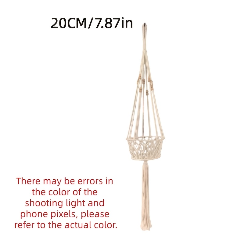 Hand Woven Hanging Basket Is Suitable For Indoor And Outdoor Decoration, And Used In Study Rooms, , Restaurants, Cafes, Etc. Used To Flower Pots, Fruits, Holiday Decorations, And Gifts