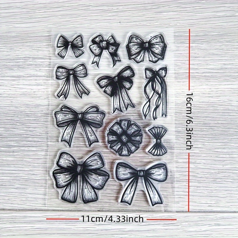 Image of 1pc Bow Transparent Stamp Vintage Bow Decoration Transparent For Diy Scrapbooking Card Making Home Decor