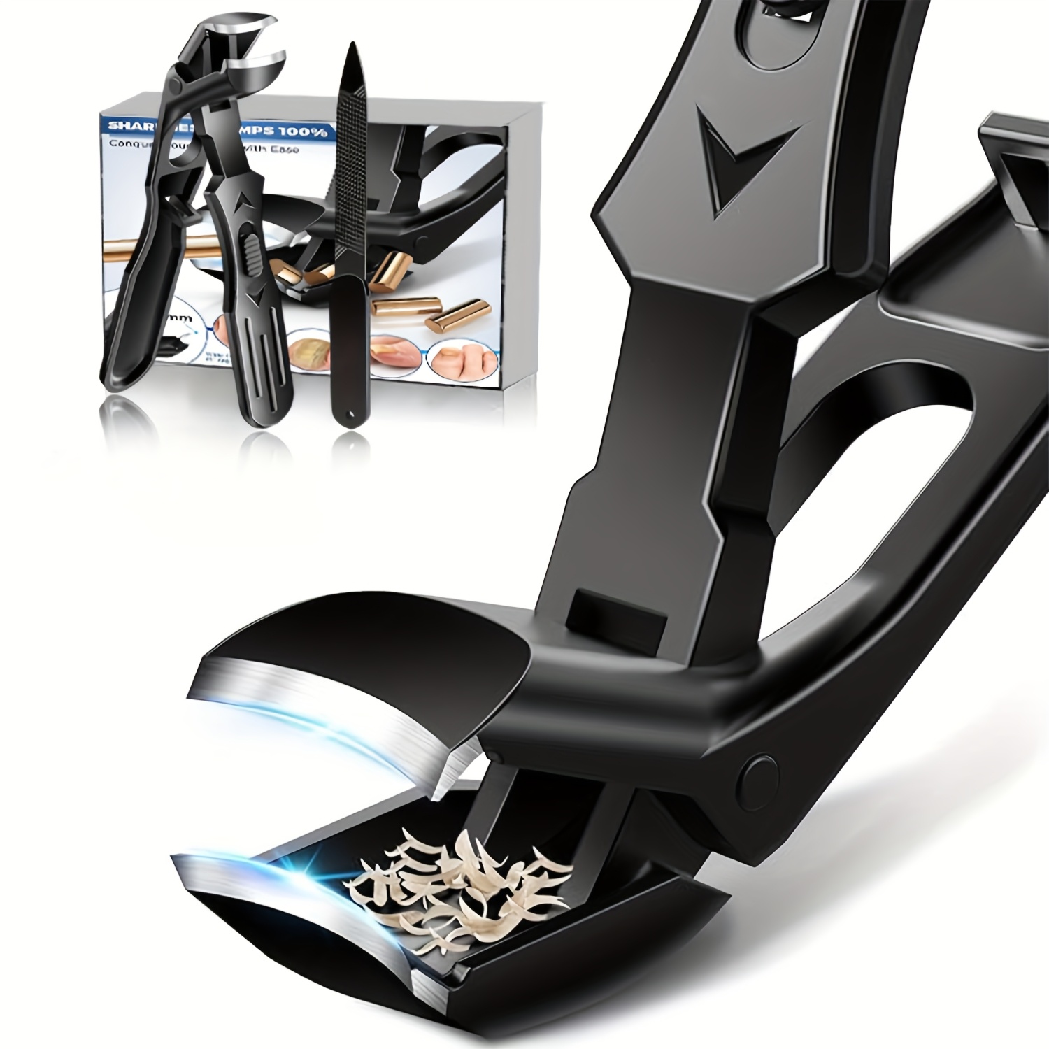 curved toe nail clipper large size toenail clippers suitable for thick and hard nails sharp and durable with locking storage design to prevent splashing Product details 8