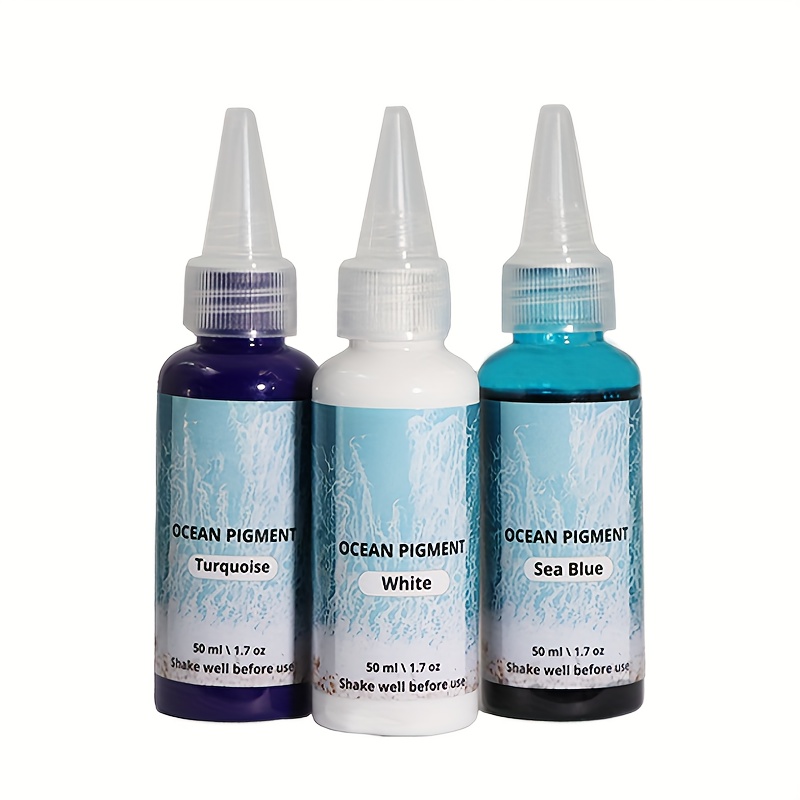 TEMU 1 Set Of 3-color Ocean Wave Resin Paints, Each Bottle 50ml White, , Set High Concentration Oil-based Pigments Fade-resistant Dye Suitable For