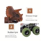 1pc cool dinosaur toy car 360 rotatable off road stunt vehicle durable plastic dinosaur design friction powered for no battery needed