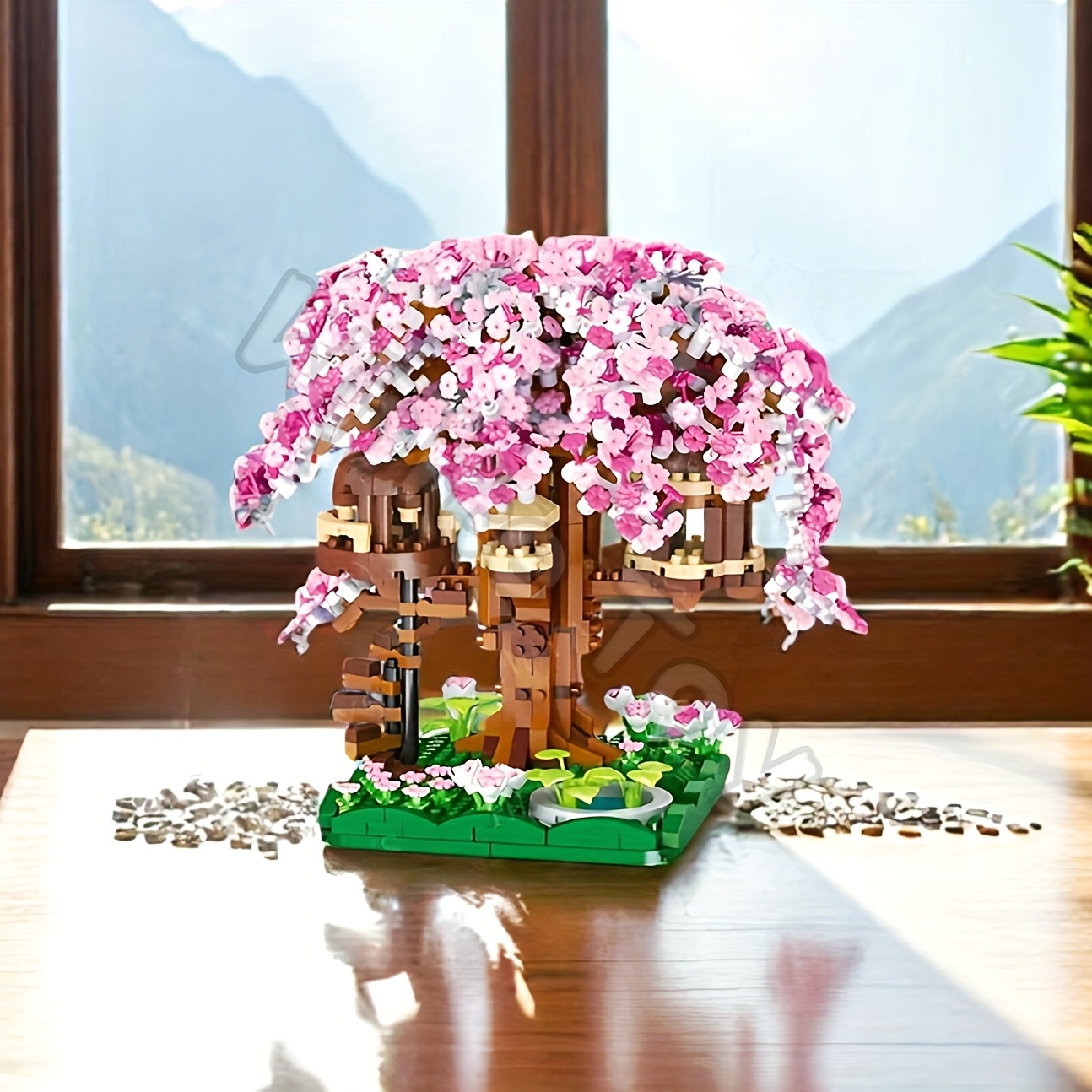 miniature building building snow scene hall of building blocks